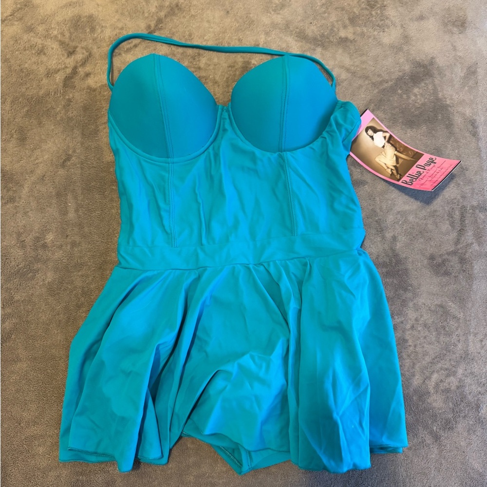 Bettie Page Teal Swimsuit
